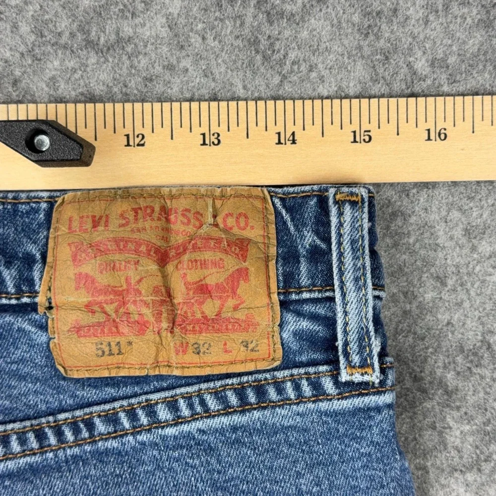 Levi's Jeans Mens 32x32 Blue 511 Slim Fit Stretch Denim Casual Everyday Y2K